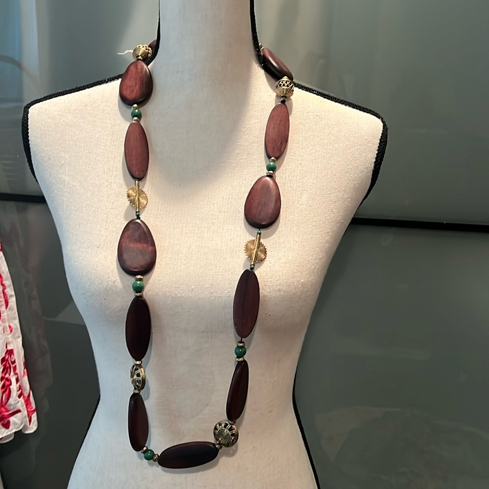 Ralph Lauren wooden beaded necklace